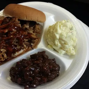 Pulled Pork Combo with Smoked Beans and Potato Salad