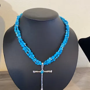 TURQUOISE 3 STRAND NECKLACE by Alan Medina