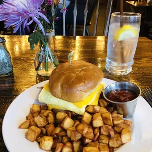 Awesome breakfast sandwich with hash browns!!