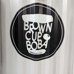 Brown Cup Boba logo on the shipping container