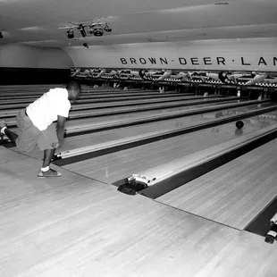 bowling lanes in a bowling alley