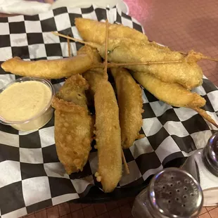 Fried Pickles. Absolutely delicious!!