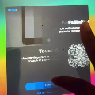 Proof of failing Touch ID. This is due to the screen not being put on properly.