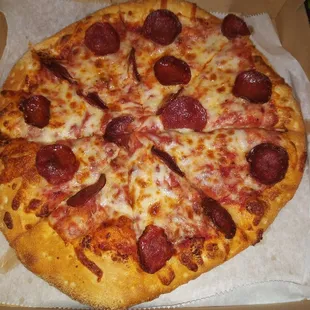 Area 51 pizza. Essentially a basic pepperoni pizza.