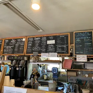 menus on the wall