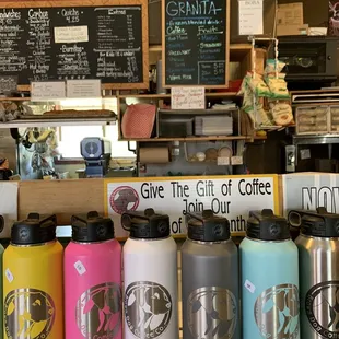 a variety of coffee mugs