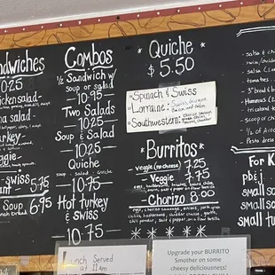Menu as of August 2022