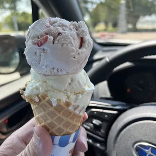 Strawberry and Lemon Ginger Snap on the bottom