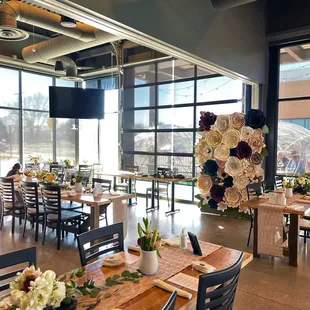 Brown Iron Brewhouse private dining space / party room decorated for a shower