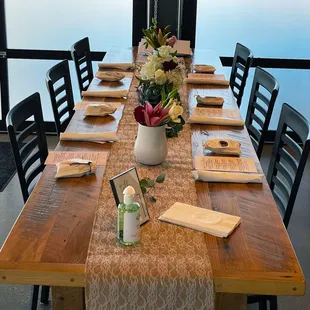 Brown Iron Brewhouse private dining space table set up for a shower