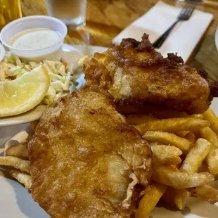 The fish and chips