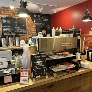 a coffee shop counter