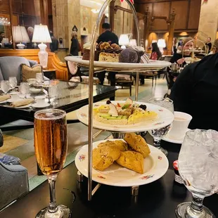 Champagne and snacks