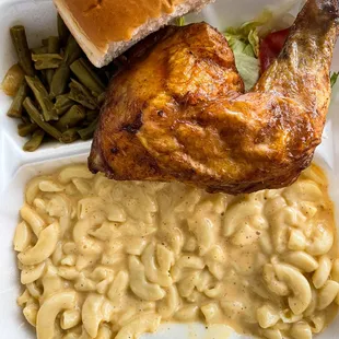 chicken, macaroni and cheese