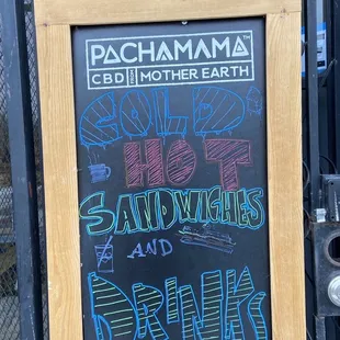 a chalk board with a message