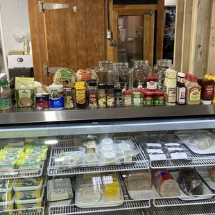 shelves of food and condiments