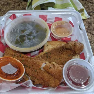 Fried catfish and collards greens