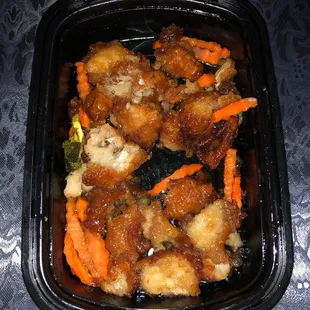 Orange chicken soggy breading.