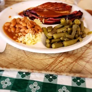 Three meat dinner.