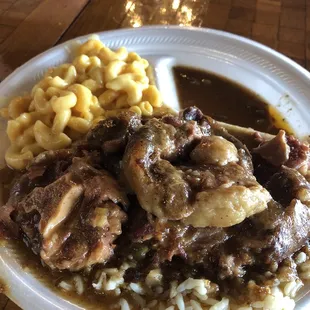 Ox tail which they said it was good but they said the mac n cheese was nasty