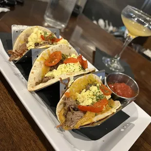 Steak and egg breakfast tacos