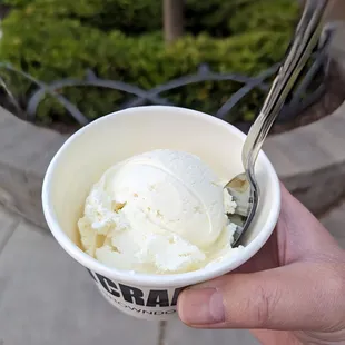 Lovely Lemon Lavender ice cream. Subtle floral flavors.