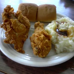 fried chicken and mashed potatoes