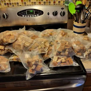 18.5 pounds of blonde edges, ready to be frozen.