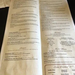 Menu inside