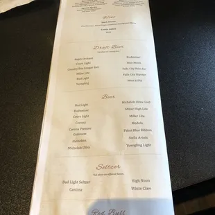Menu back