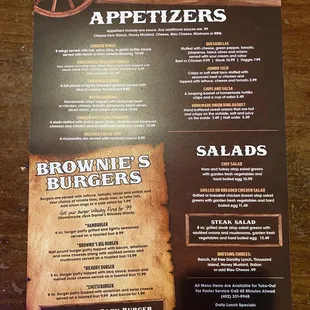 Menu as of June 2023