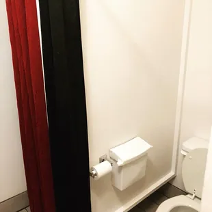 a toilet and shower