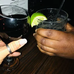 House red and an exceptional Tito's &amp; 7 beverage