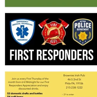 a flyer for the first responders