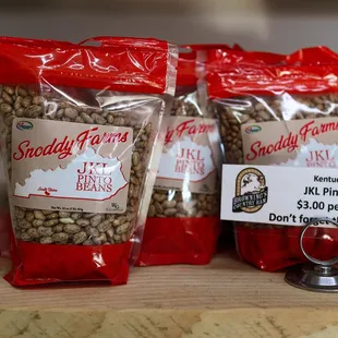 Kentucky raised pinto beans.