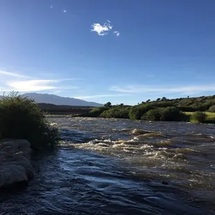 The Arkansas River at high water .