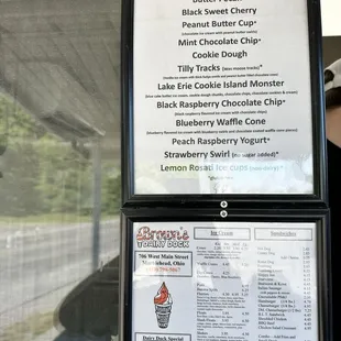 Small menu at window