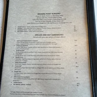 Dinner Menu