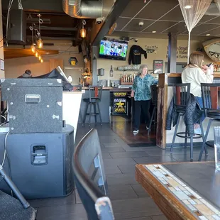 a view of the bar from the dining area