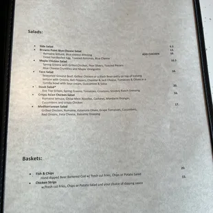 Dinner Menu