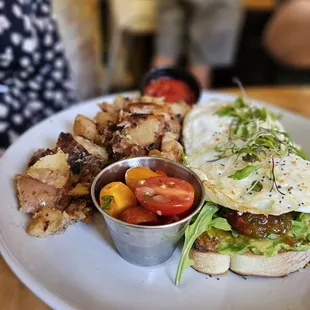 a plate of food on a table