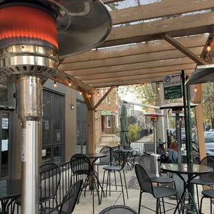 Outdoor Seating with Heat Lamps