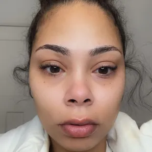 My lashes the 2nd day I got the lash lift from brow art