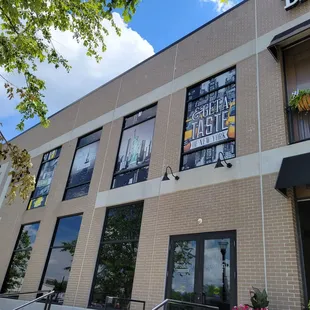 the front of the building