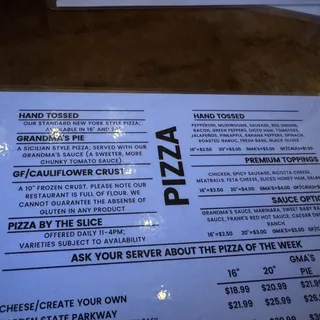 Sauce Options