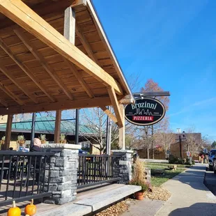 the entrance to the restaurant