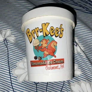 Brr Kee&apos;s ice cream container