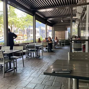 people sitting at tables