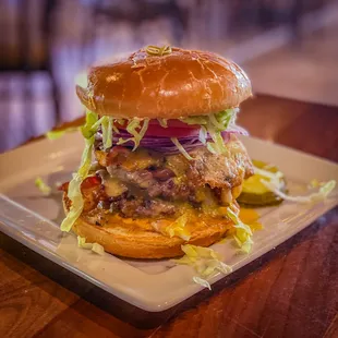 Double Bacon Burger with egg