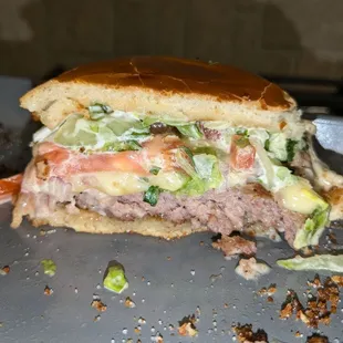 Still trying to cook the pink out of the burger I ordered well done.